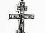 Крупный серебряный крест Распятие Христово. с надписью Спаси и Сохрани - фото 3