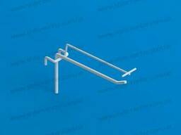 Крючок одинарный с Т-держателем, для решетки, 100мм.