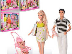 Кукла типа Барби беременная DEFA в комплекте коляска с ребёнком (8088-1)