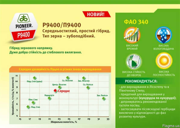 Кукуруза П9400 Pioneer посевной материал
