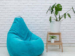 Купить кресло груша Бирюзового цвета из микро велюра