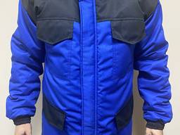 Костюм рабочий зимний куртка брюки ткань грета ЧШК , цвет васильковый с усилениями
