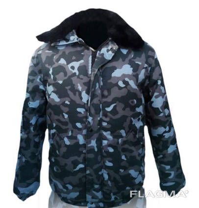 Куртка утепленная синий камуфляж