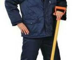 Мужской, рабочий, зимний костюм, со светоотражающими полосам