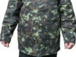 Куртка ватная, зимняя, камуфлированная с меховым воротником