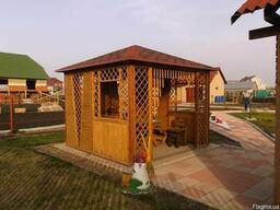 Квадратная Беседка из Дерева. Квадратная Деревянная Беседка