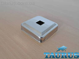Квадратний декоративний фланець Cube 70x70 chrome висотою 18мм із н/ж сталі, під. ..