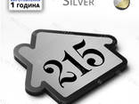 Номерки Таблички для дверей в форме домика Silver Gold Neon Effect светитится - фото 2
