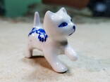 Кицька кот кіт кошеня міні порцелянова фігурка статуетка біло блакитна Гжель Вживане - фото 2