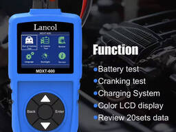 Lancol MDXT600 тестор АКБ 12 В (меню частично рус язык, обновленная версия )