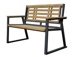 Лавка из металла (металлическая) и дерева для парка (паркова