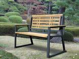 Лавка из металла (металлическая) и дерева для парка (паркова - фото 3