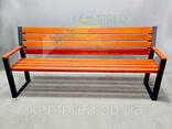 Лавка парковая со спинкой Валерио черный каркас+брус Вишня 2000*600*916 мм Kompred OL657/8 - фото 1