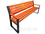 Лавка парковая со спинкой Валерио черный каркас+брус Вишня 2000*600*916 мм Kompred OL657/8 - фото 2