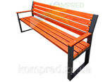Лавка парковая со спинкой Валерио черный каркас+брус Вишня 2000*600*916 мм Kompred OL657/8 - фото 3