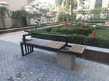 Лавка скамейка садово-парковая "Юджин plus" с вазоном для растений - фото 1
