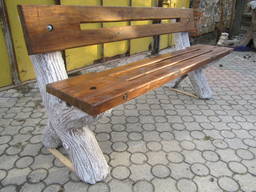 Лавочка "Лісник", бетонна, вулична L1450*b400*h700