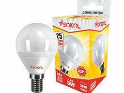 LED лампа Sokol G45 5.0 W 220В E14 4100К