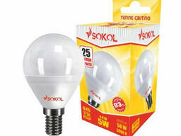 LED лампа Sokol G45 5.0 W 220В E14 3000К