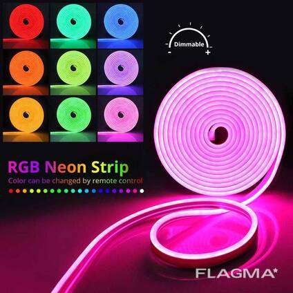 LED NEON FLEX світлодіодний гнучкий неон кольоровий RGB 220В 20мм IP68