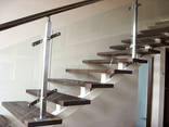 Лестничное ограждение из закалённого стекла - фото 1
