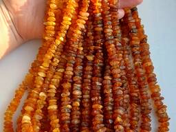 Лікувальні янтарні буси із натурального необробленого медового бурштину, янтарные бусы