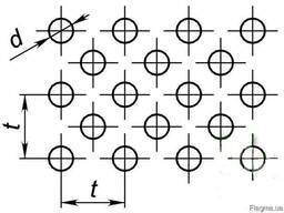 Лист перф. отверстия по квадрату, повернутому на 45°