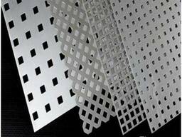 Лист стальной перфорированный, перфорация квадрат