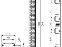 Лоток ЛВ-10.11,5.9,5 LIGHT DN95 пластиковий з решіткою сталевою, кл. A (комплект)