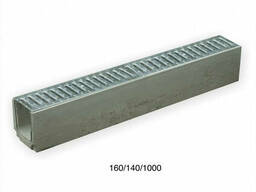 Желоб для водоотвода из бетона DN100 H160 класс А оцинкованная решетка