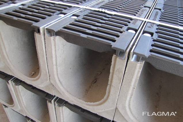 Лоток водоотводный Super ЛВ-15.25.31 бетонный с чугунной решеткой