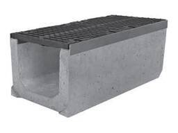 Лоток водоотводный Супер ЛВ-30.40.41 бетонный с решеткой щелевой чугунной (комплект)