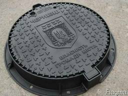 Люк канализационный тяжелый тип Т (С250) KСU71P c логотипом