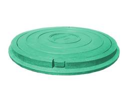 Люк легкий канализационный полимерпесчаный зелёный