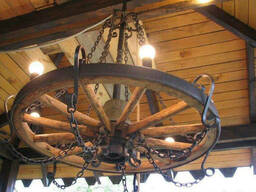 Люстра деревянная потолочная №2