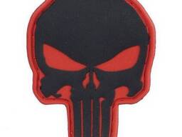 M-Tac нашивка Punisher ПВХ красно-черная