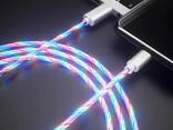 Магнитный светодиодный кабель для зарядки iPhone шнур светящийся магнитный Lighting 1 м. .. - фото 1
