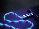 Магнитный светодиодный кабель для зарядки iPhone шнур светящийся магнитный Lighting 1 м. .. - фото 3