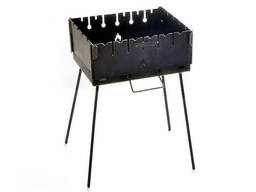 Мангал розкладний (кейс) з чохлом та рукавичками, товщина 3 мм, дворівневий, на 6...