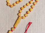 Матовые мусульманские янтарные четки, чотки із натурального матового бурштину - фото 1