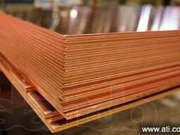 Медь листовая t 0,4-50 мм. марка М1, М2