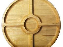Менажница деревянная TreeVeru круглая 4 отделения соус 30 см