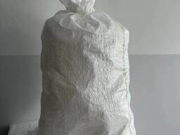 Мешки полипропиленовые белые с жёлто-голубой полосой