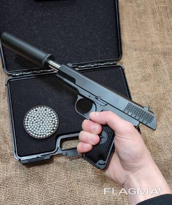 Металевий пістолет з глушником на пульках ТТ PRO Galaxy G33A Original