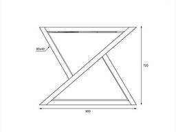 Металлическая опора для стола Паутинка "Серия 30" 900 мм