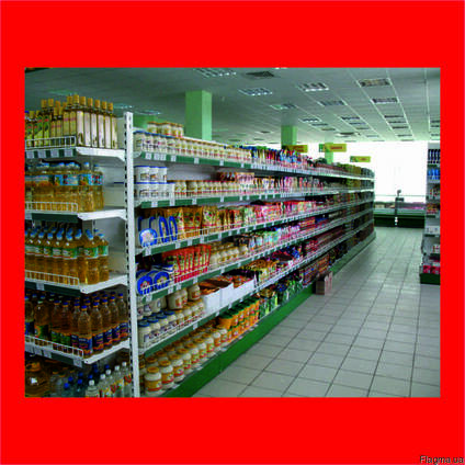 Металлические стеллажи для продуктовых магазинов