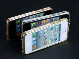 Металлический бампер со стразами камнями iPhone 4 4s 5 5s