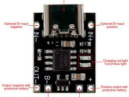 Мини-контроллер заряда TP4057 USB-Type-C 5V 1A