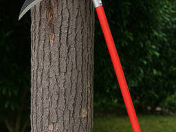 Мини коса нераскладная ручная на заклёпках подкосок серп садовый с красной ручкой 65 см