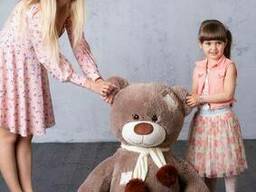 Мишка с латками плюшевый Yarokuz Джозеф 140 см Капучино